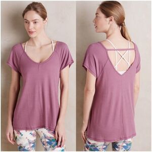  Anthropologie Saturday Sunday Waffle T-shirt Mauve Pink Large